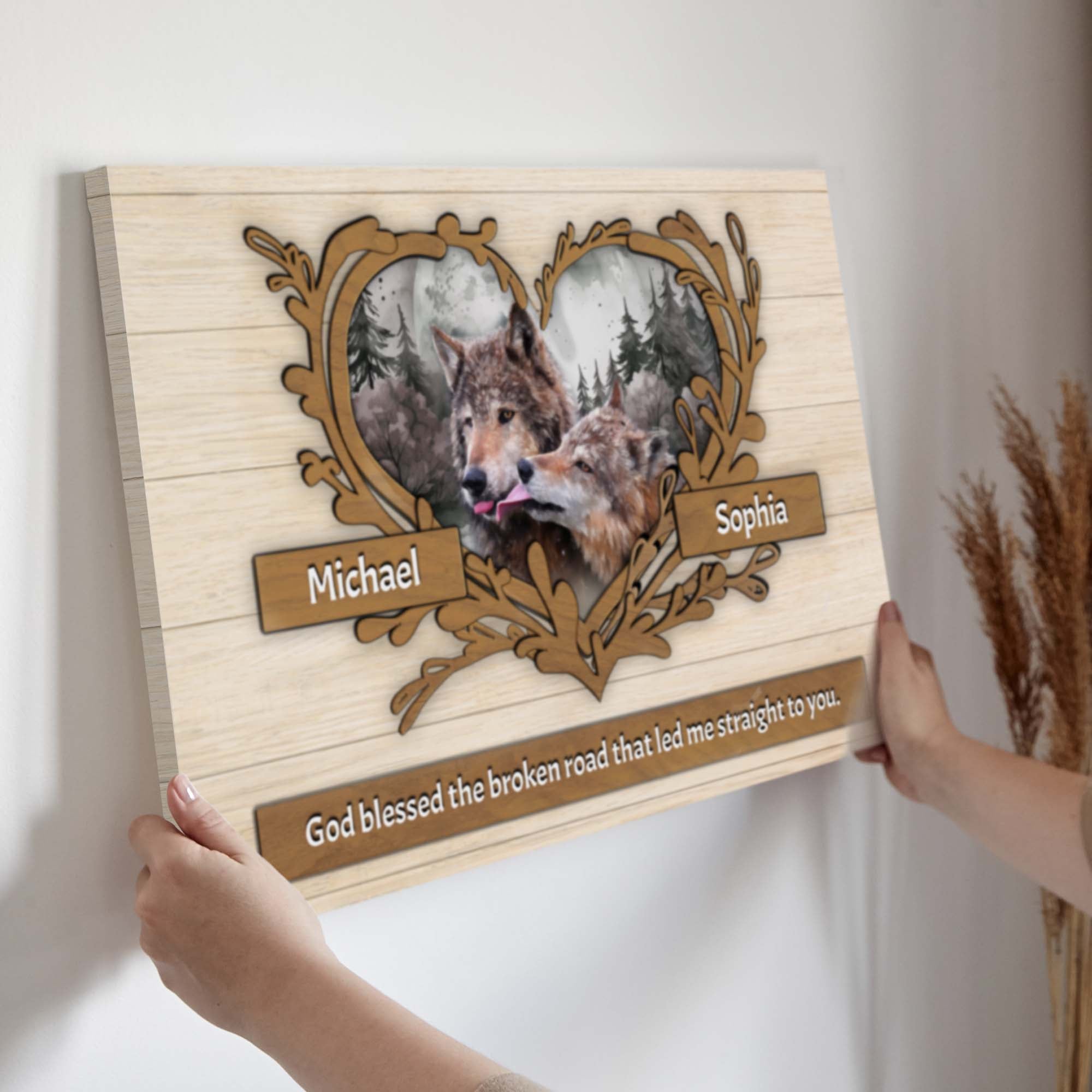 Couple Wolves Sign II on sale at MyriadMart