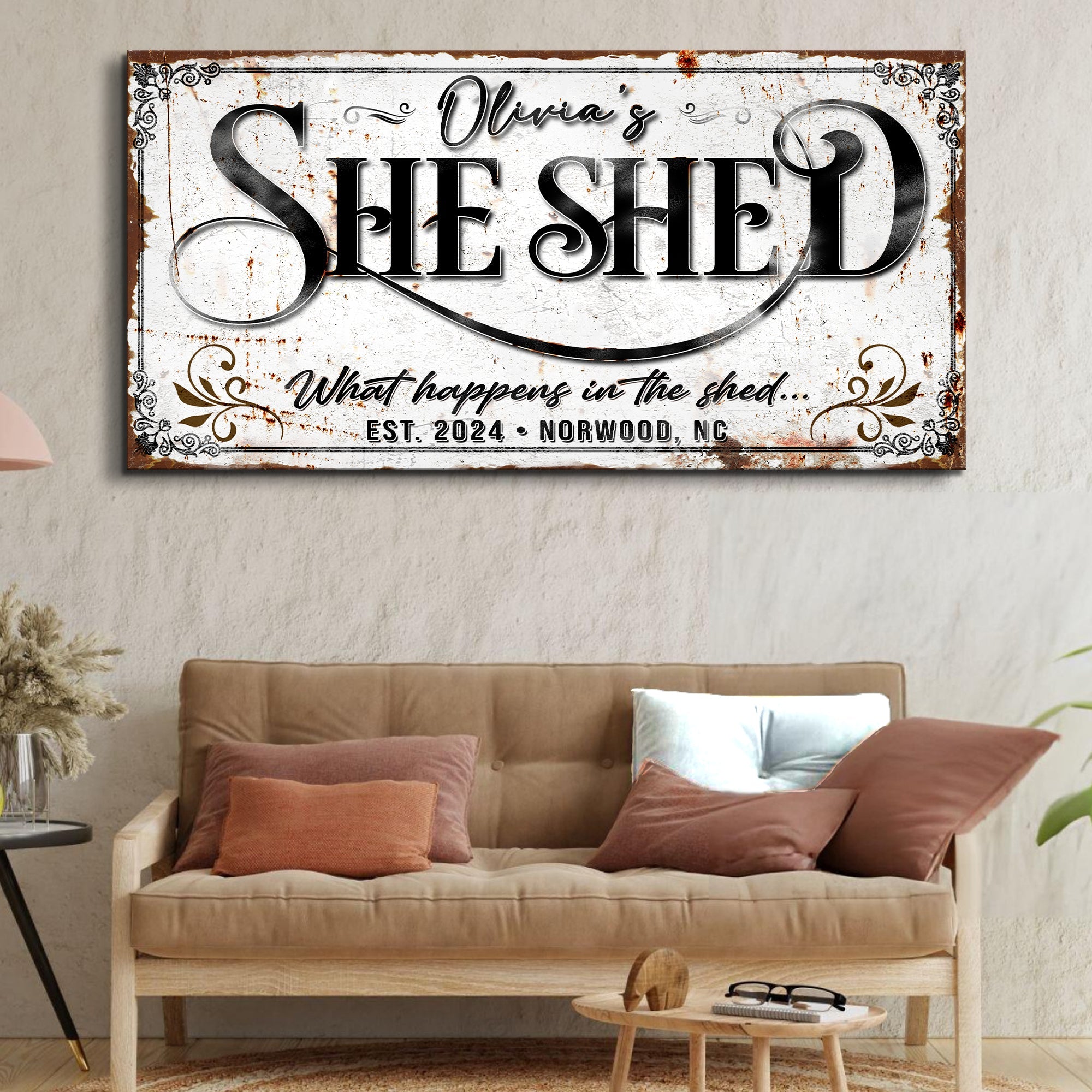 Personalized She Shed Sign XVIII on sale at MyriadMart