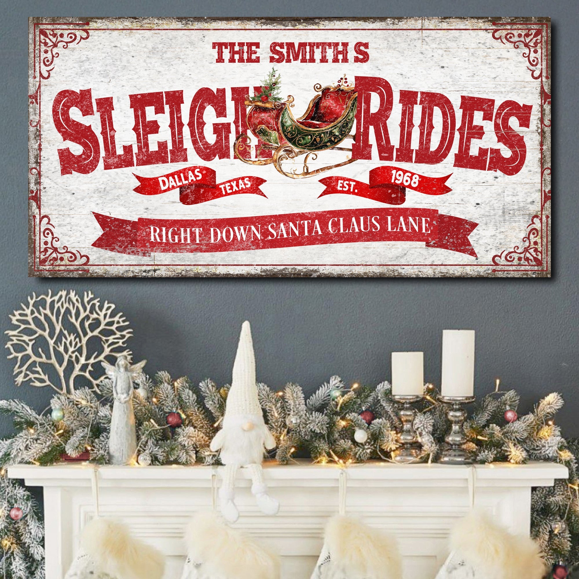 Sleigh Rides Christmas Sign IV on sale at MyriadMart