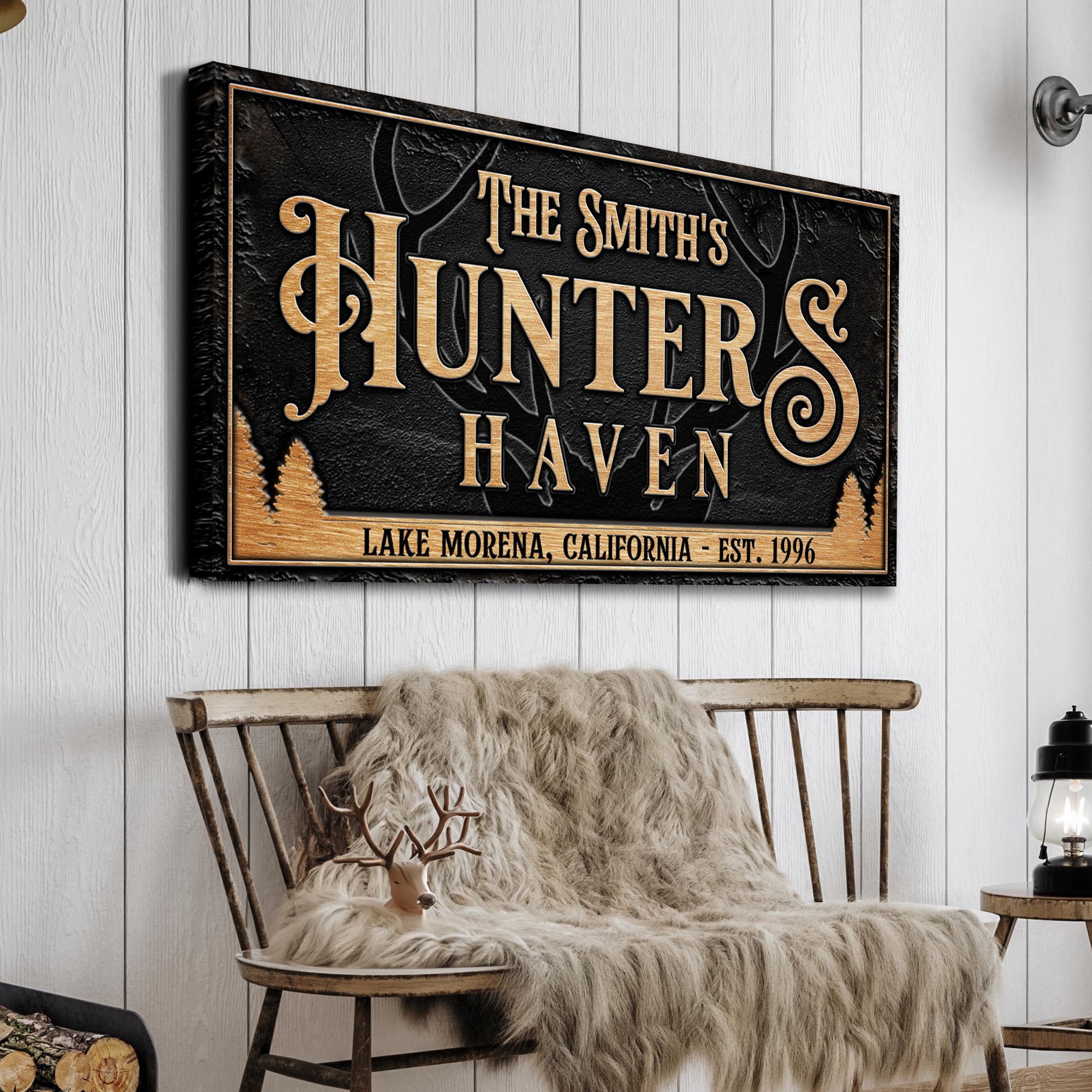 Personalized Hunters Haven Family Sign on sale at MyriadMart