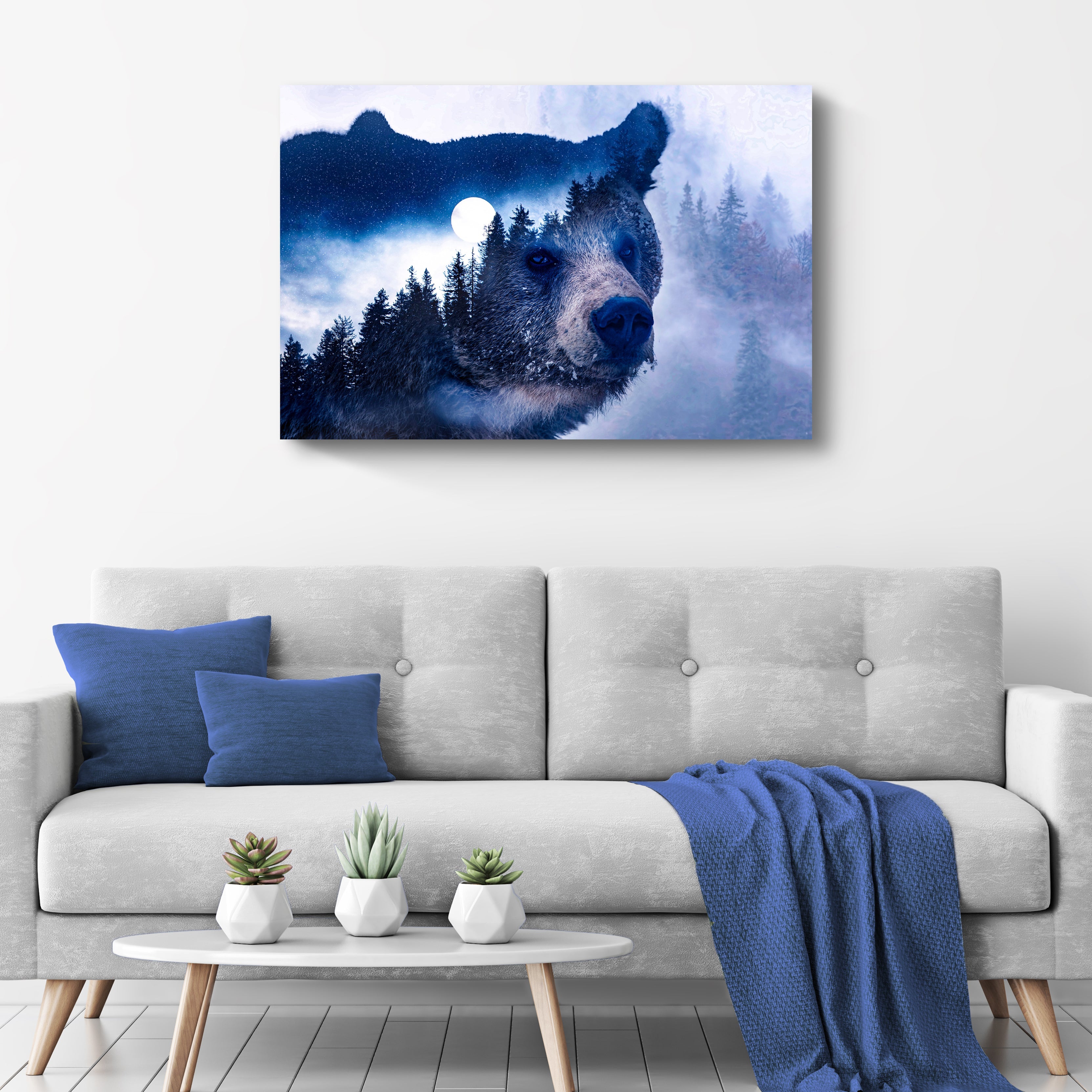 Animals Forest Bear Illustration Canvas Wall Art II on sale at MyriadMart