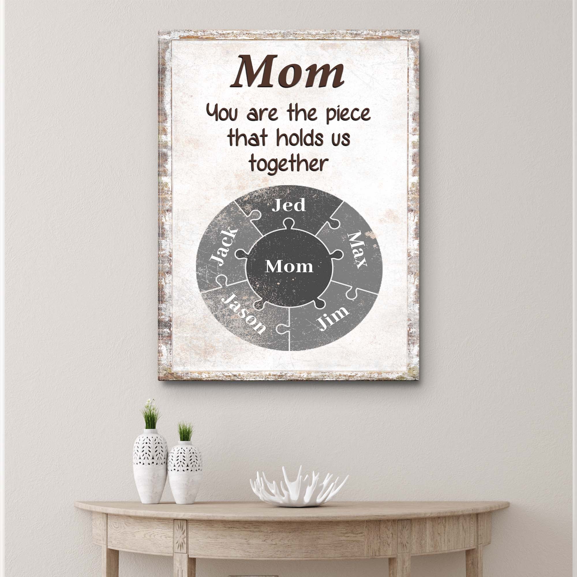 Mom Personalized Puzzle Sign on sale at MyriadMart