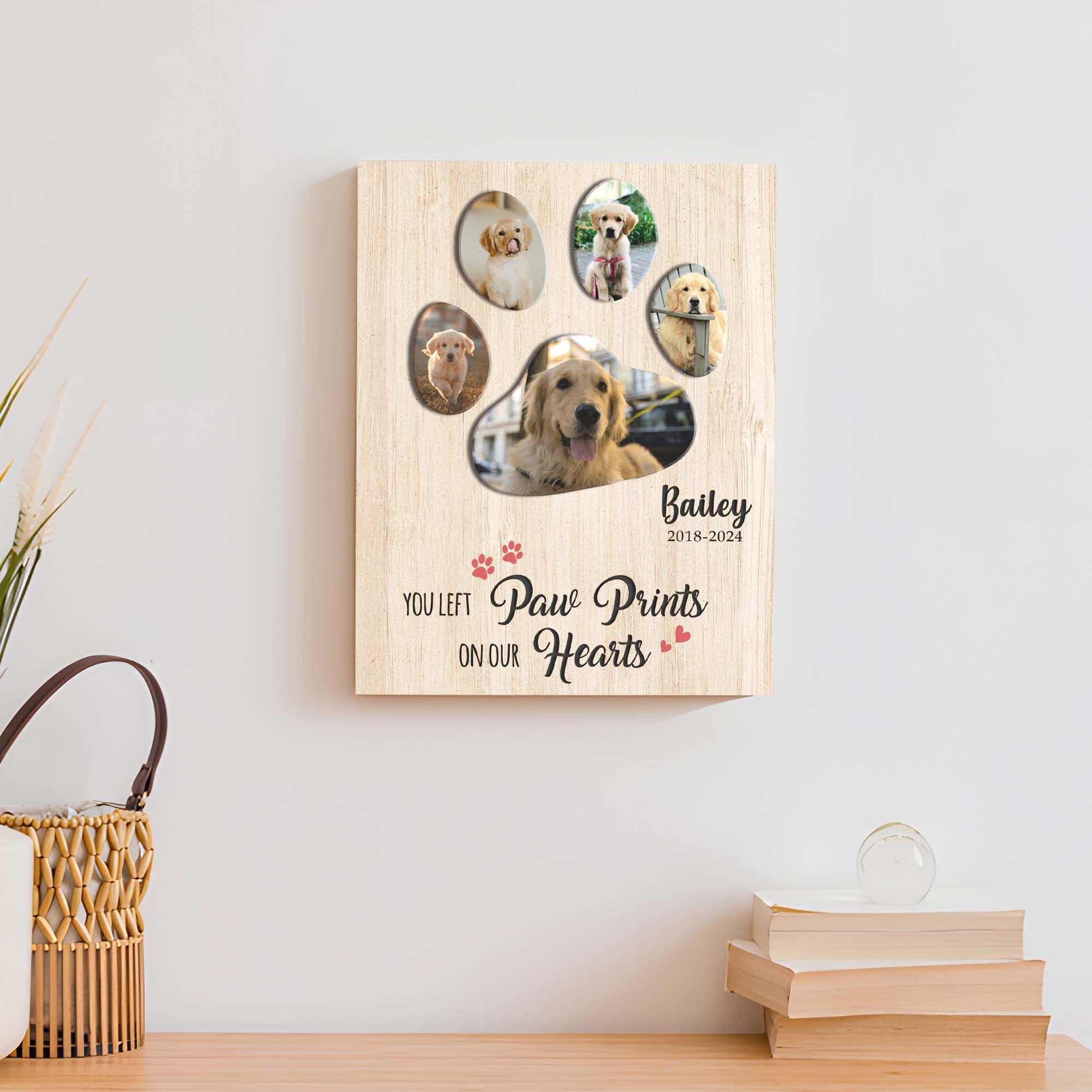 Pet Memorial Sign You Left Paw Prints On Our Hearts II on sale at MyriadMart