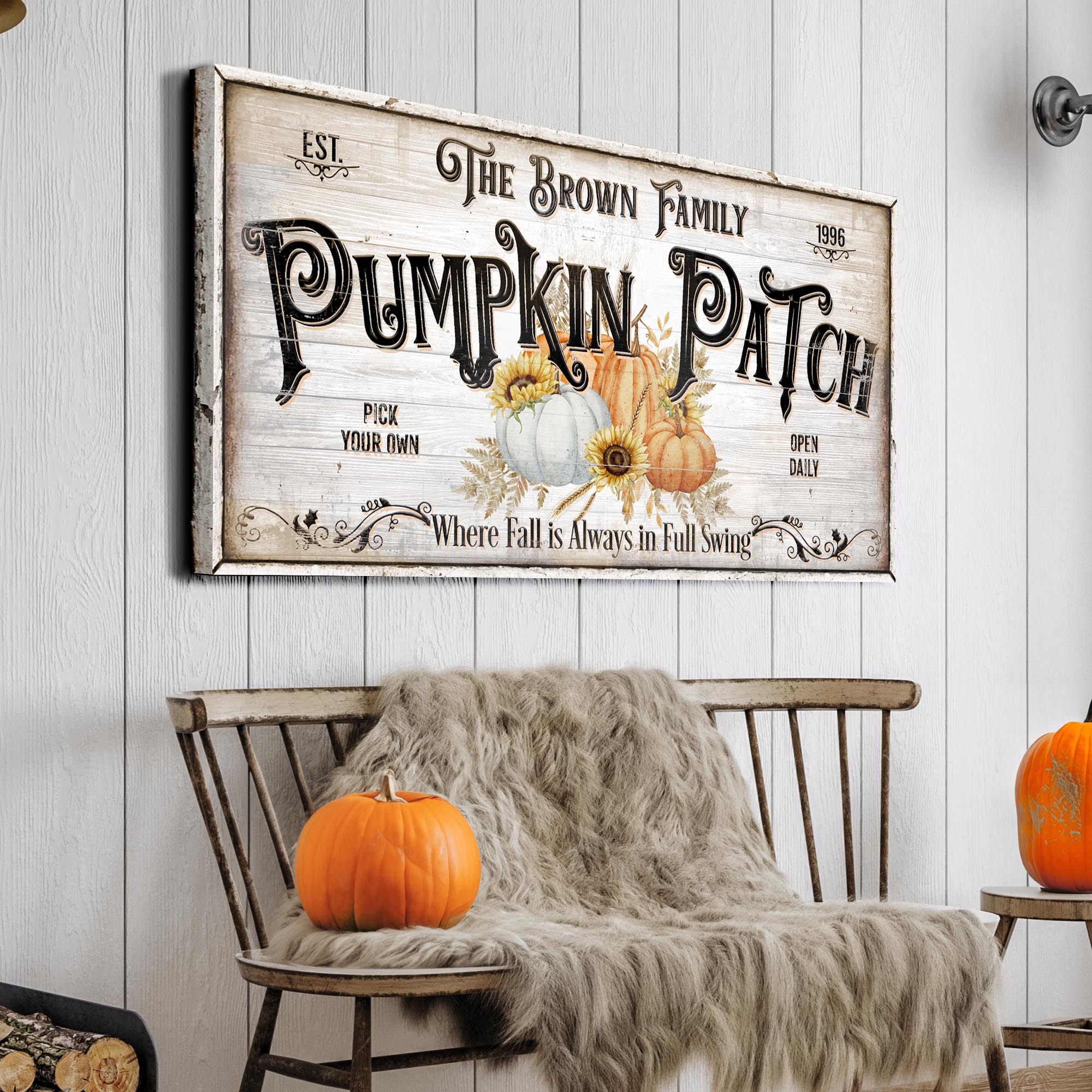 Personalized Pumpkin Patch Sign V on sale at MyriadMart