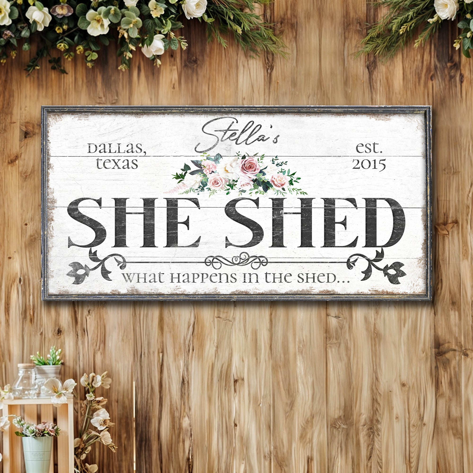 Personalized She Shed Sign VII on sale at MyriadMart