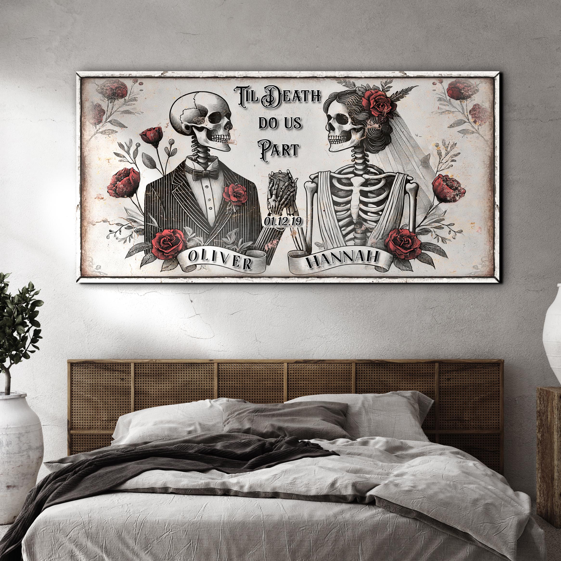 Till Death Do Us Part Skeleton Couple Sign II on sale at MyriadMart