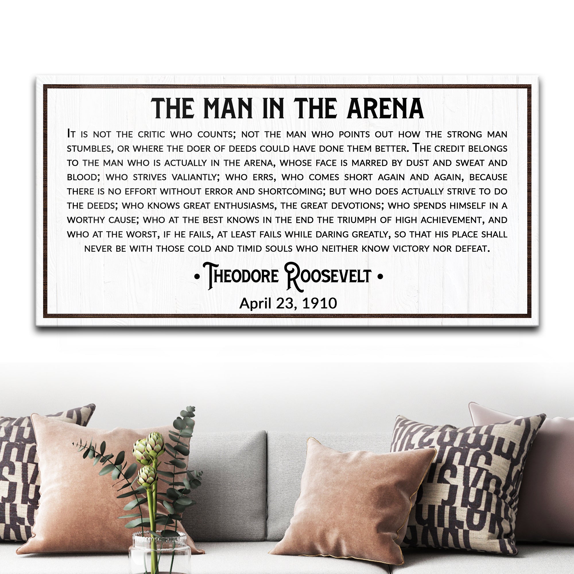 The Man In The Arena Sign VIII on sale at MyriadMart