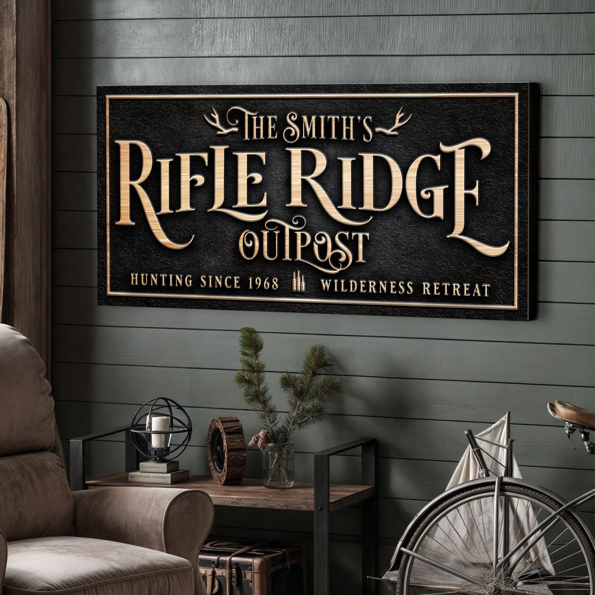 Personalized Rifle Ridge Outpost Family Sign on sale at MyriadMart