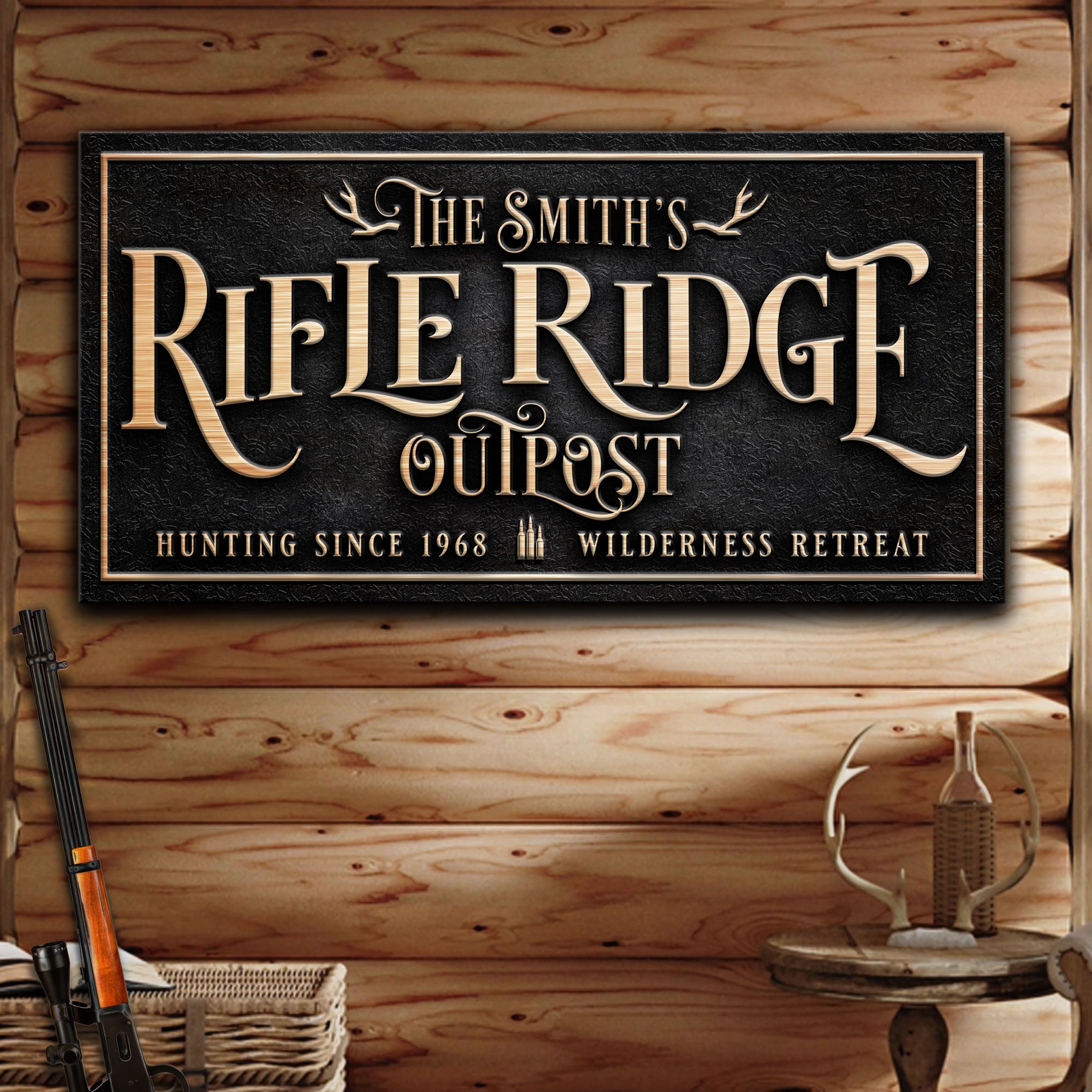 Personalized Rifle Ridge Outpost Family Sign on sale at MyriadMart