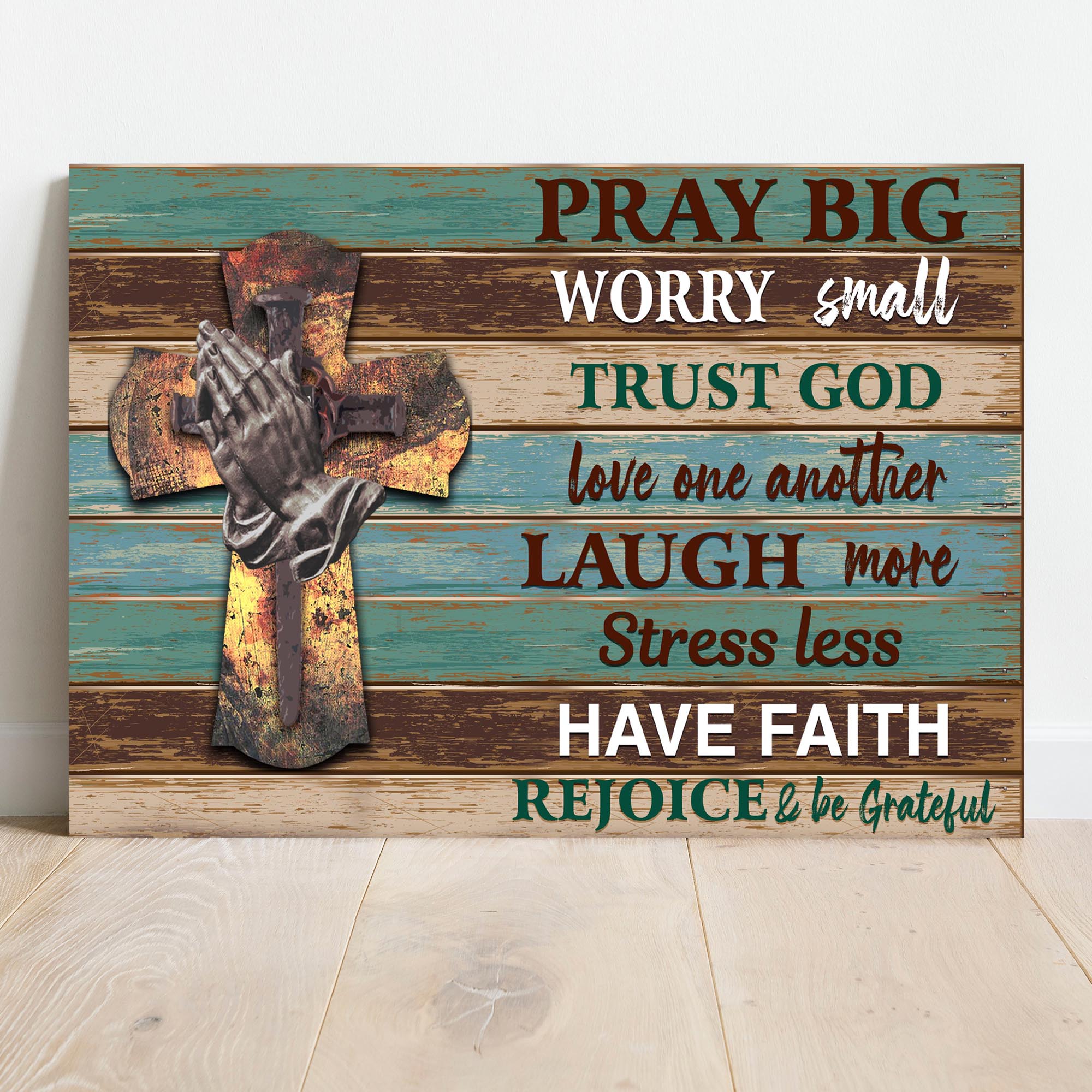 Pray Big Worry Small Sign on sale at MyriadMart