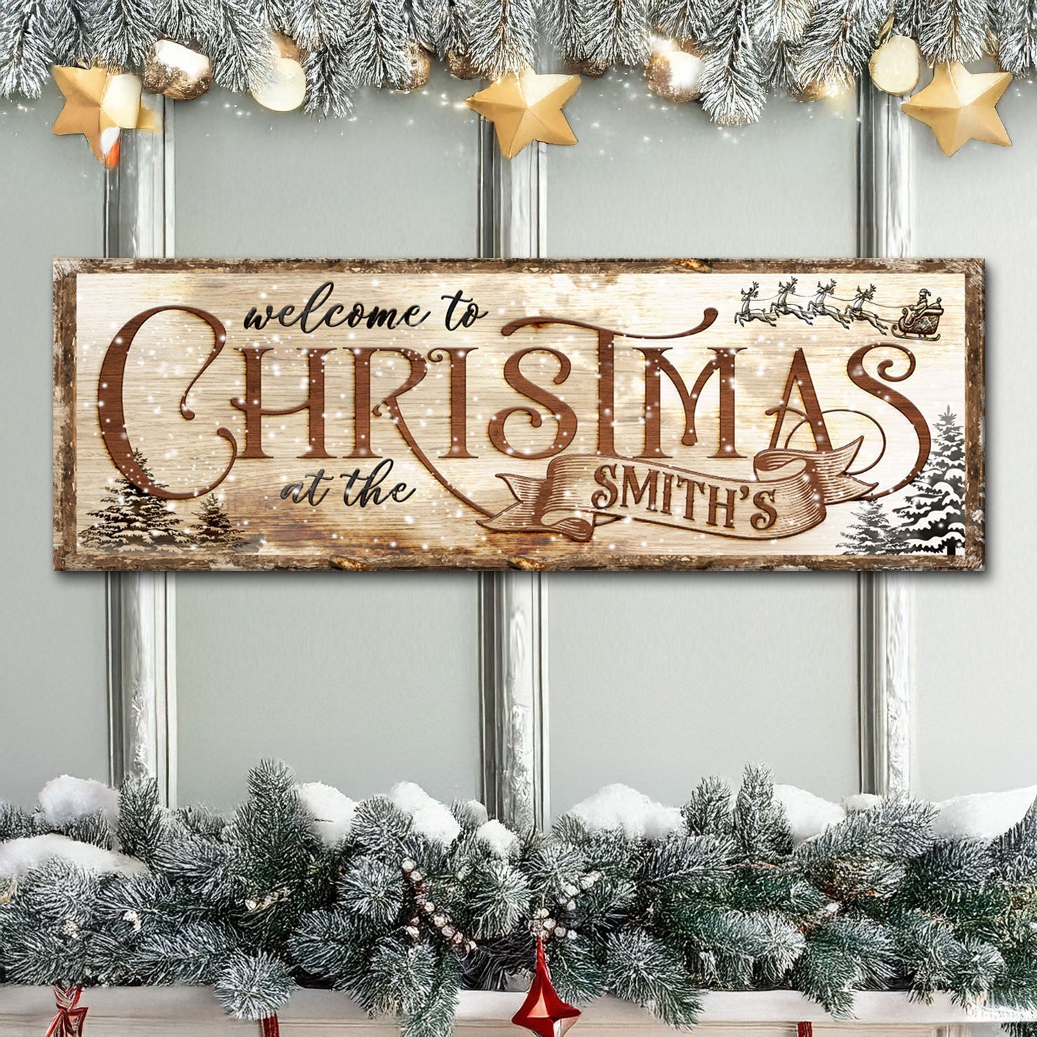 Family Welcome To Christmas Sign on sale at MyriadMart