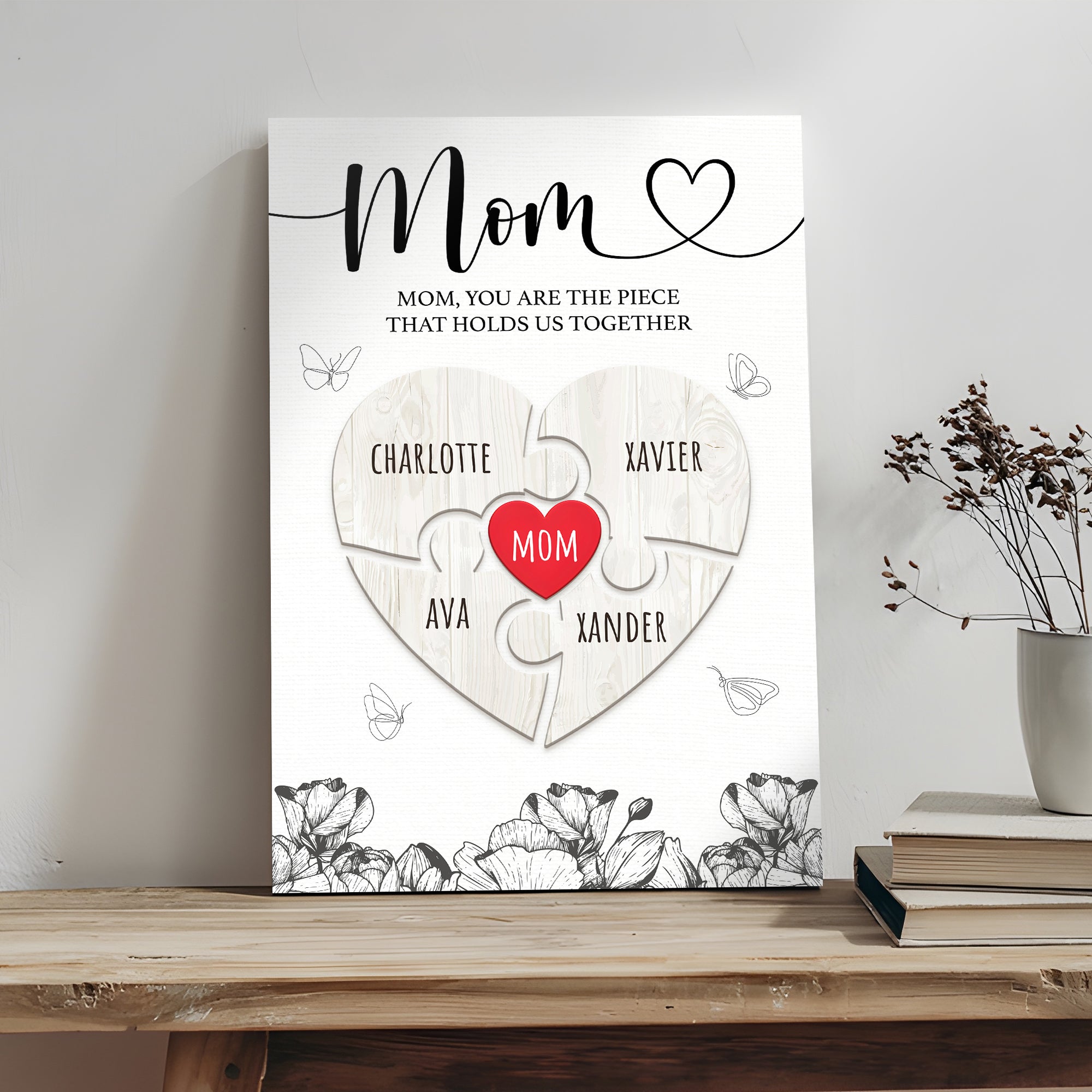 Mother's Day Sign The Piece That Holds Us Together III on sale at MyriadMart