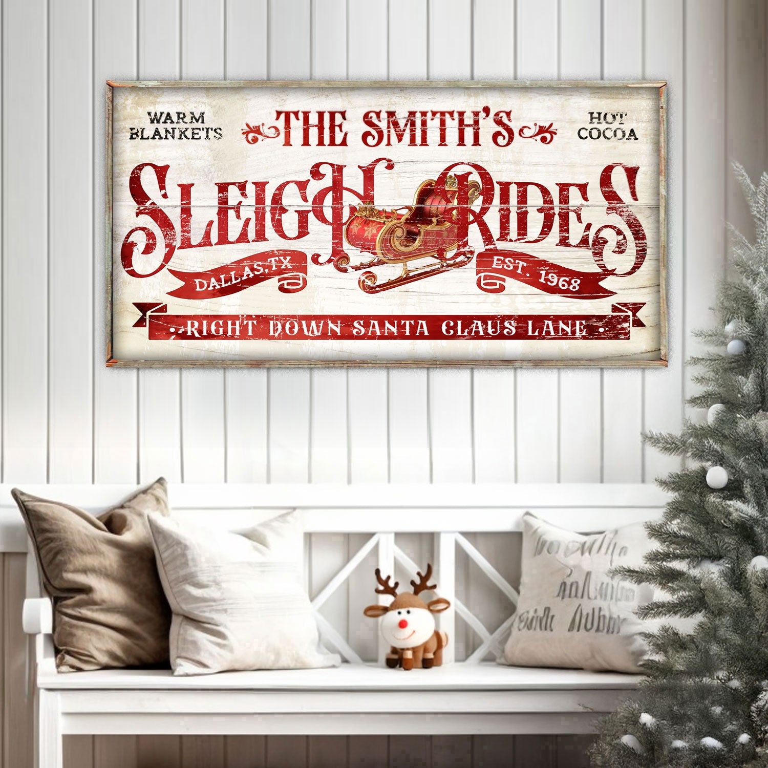 Sleigh Rides Christmas Sign III on sale at MyriadMart