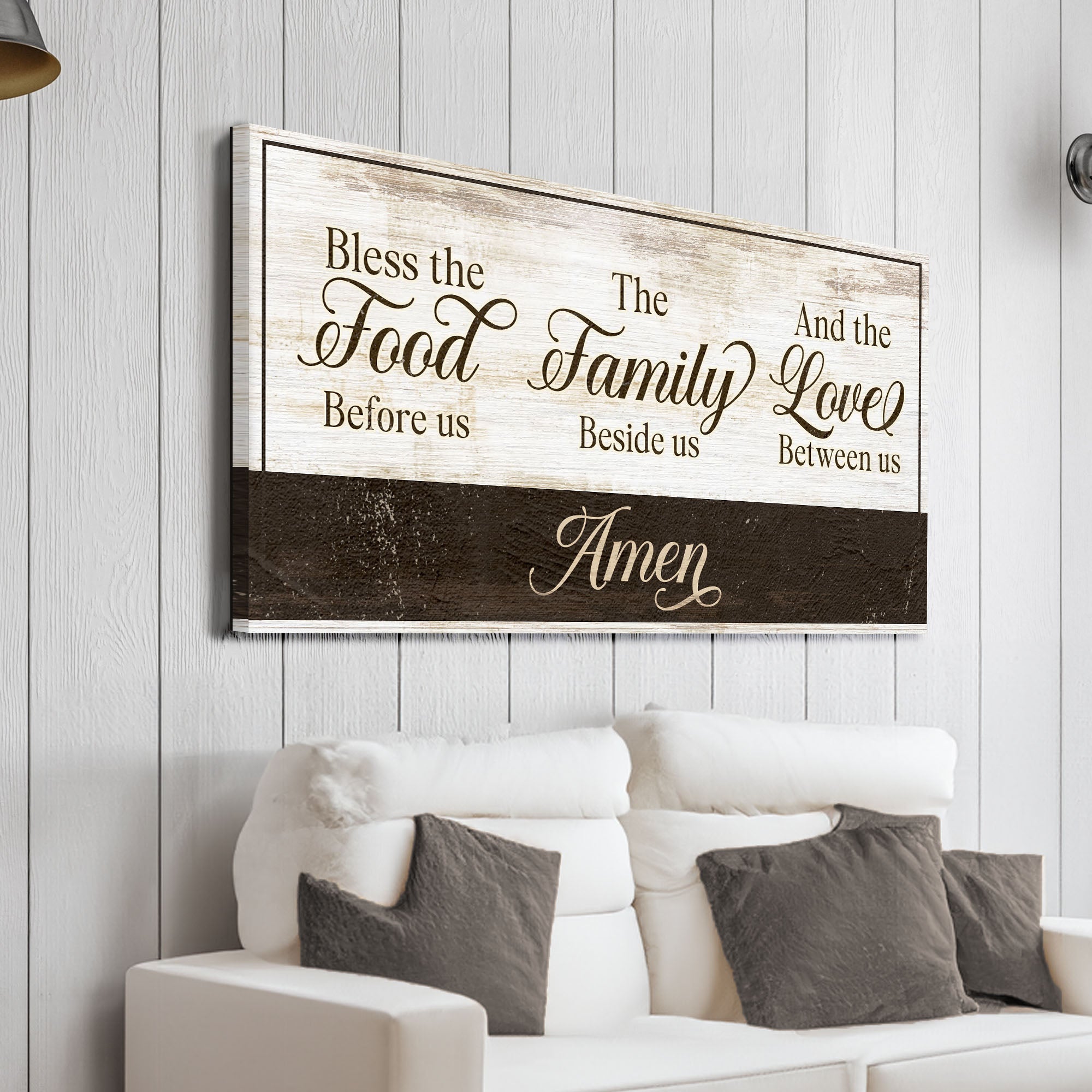 Bless The Food Before Us And The Love Between Us Sign V on sale at MyriadMart