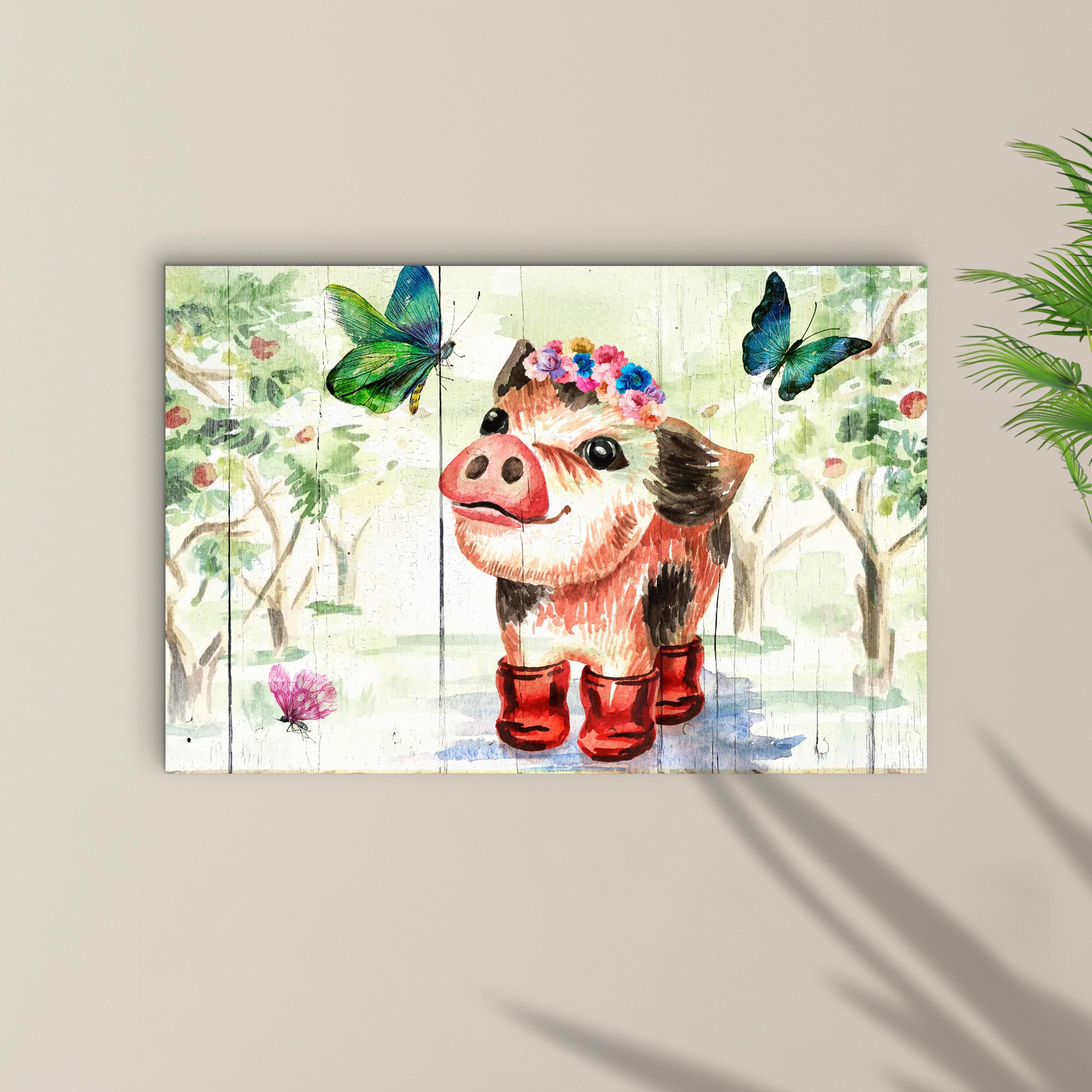 Cute Little Pig Canvas Wall Art on sale at MyriadMart