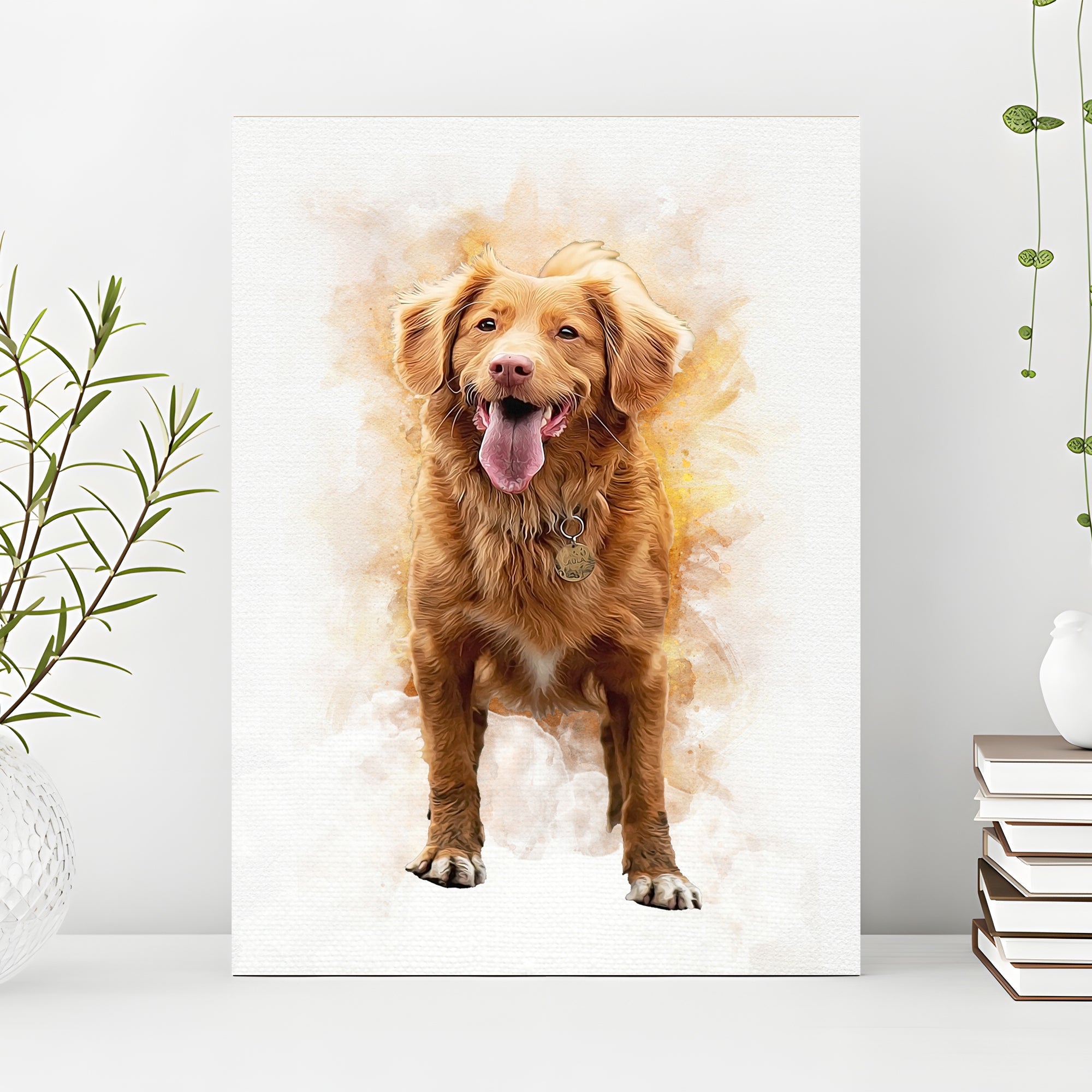 Pet Memorial Portrait Watercolor Sign on sale at MyriadMart