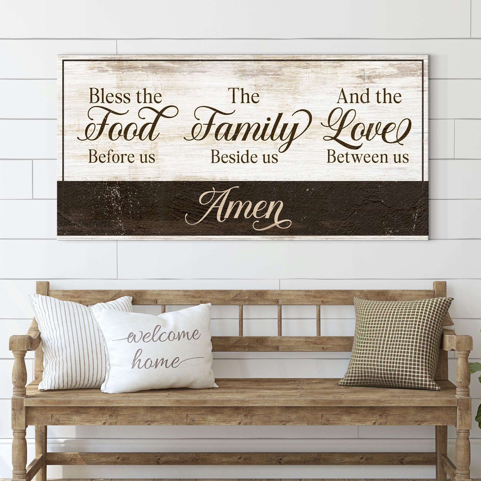 Bless The Food Before Us And The Love Between Us Sign V on sale at MyriadMart