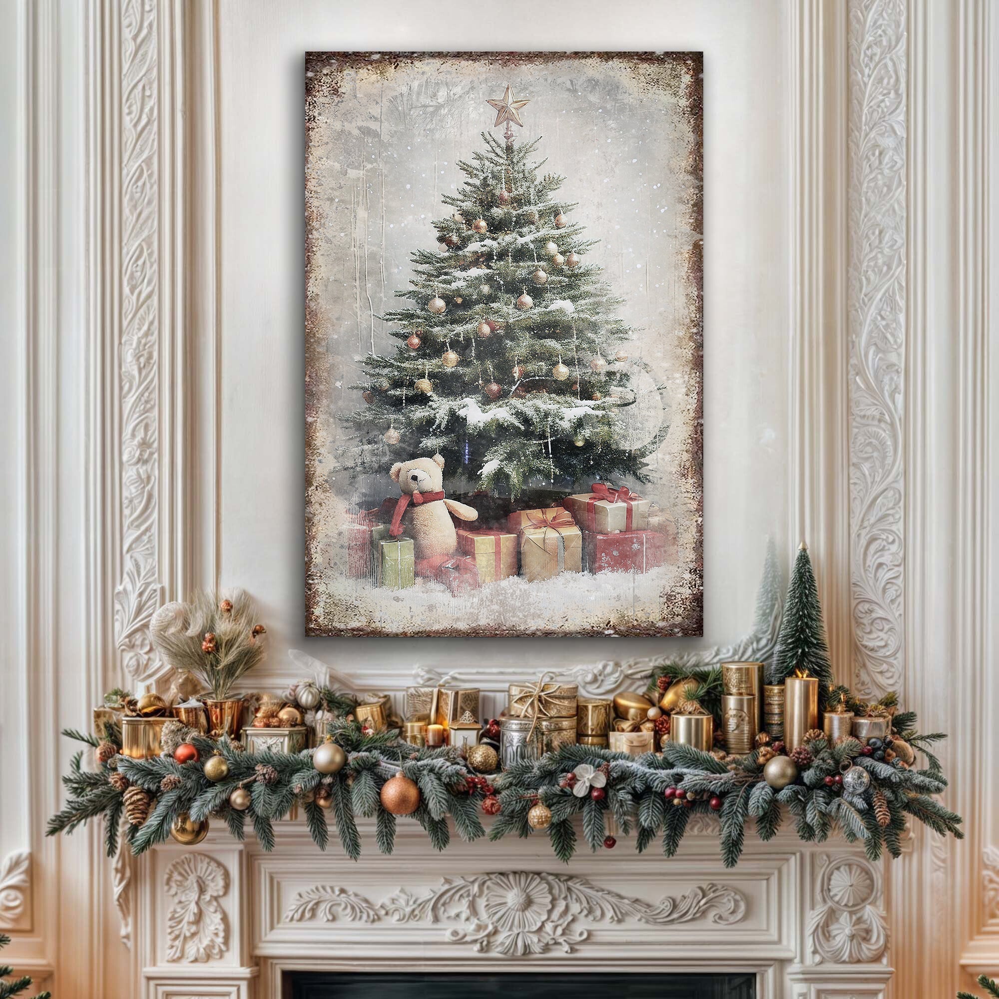Vintage Christmas Tree With Gifts Wall Art II on sale at MyriadMart