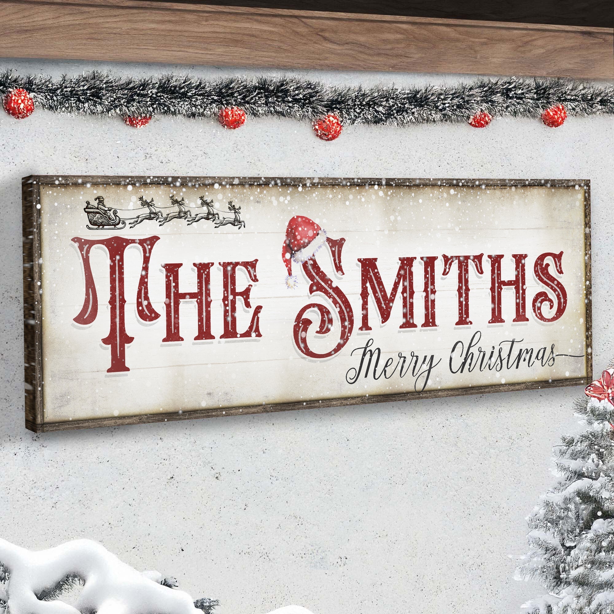 Christmas Family Name Sign IV on sale at MyriadMart
