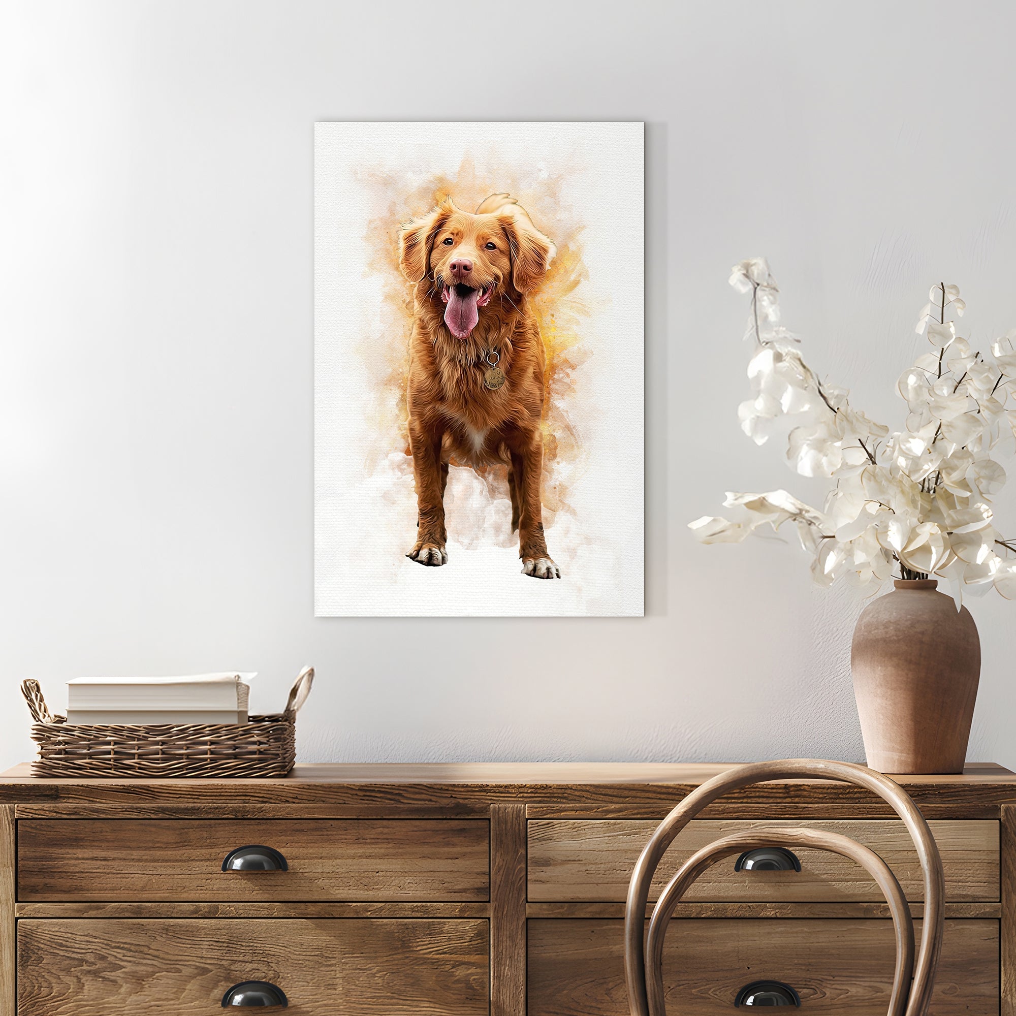 Pet Memorial Portrait Watercolor Sign on sale at MyriadMart