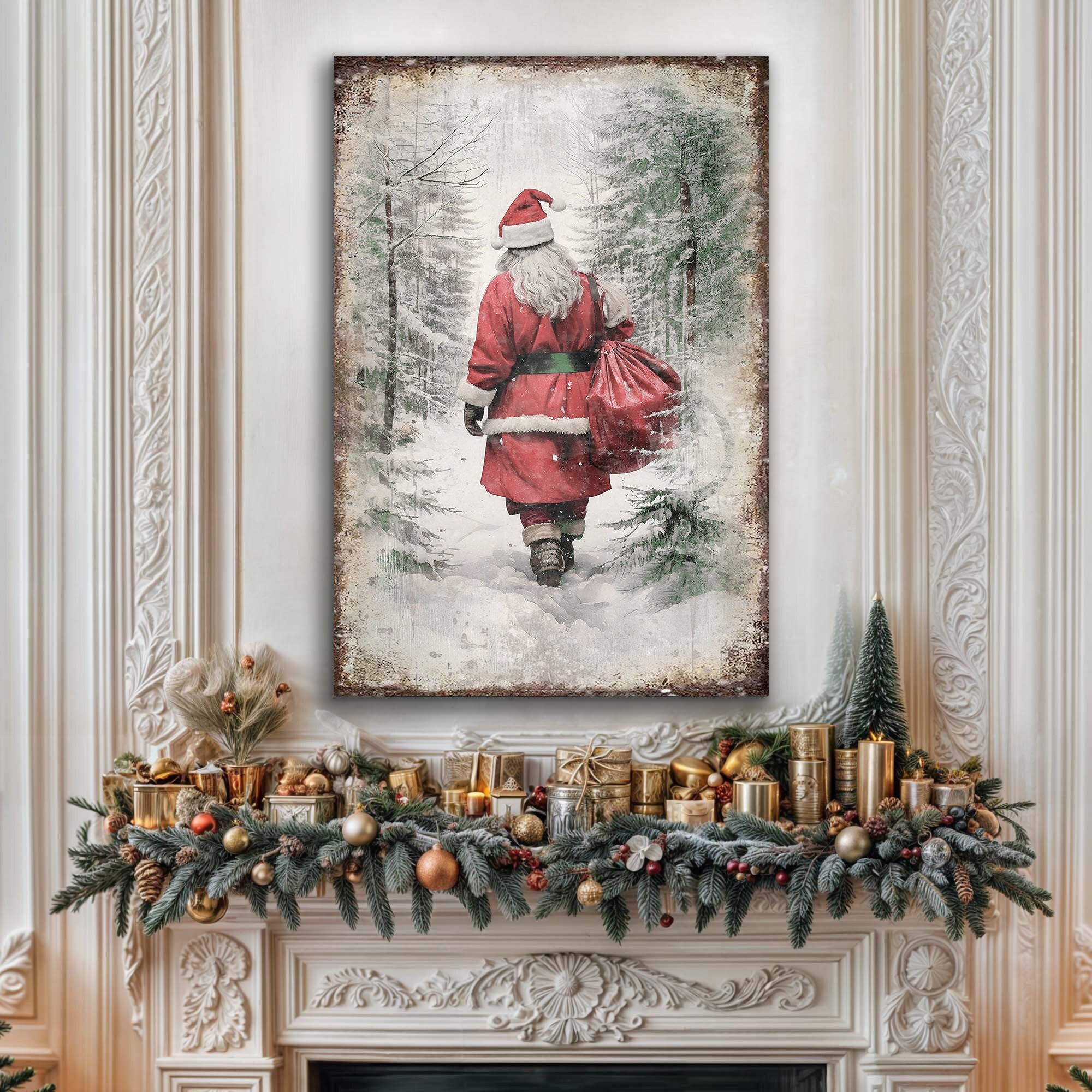 Vintage Christmas Santa Claus Wall Art V on sale at MyriadMart