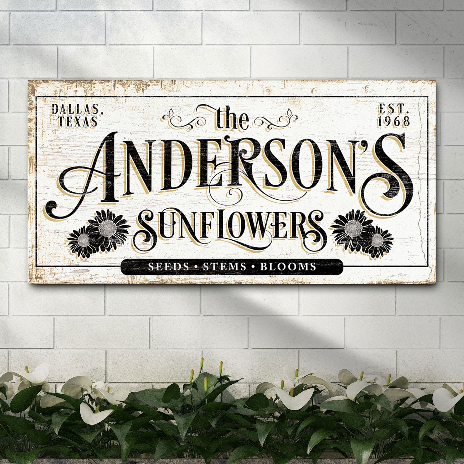 Personalized Fresh Sunflowers Sign on sale at MyriadMart