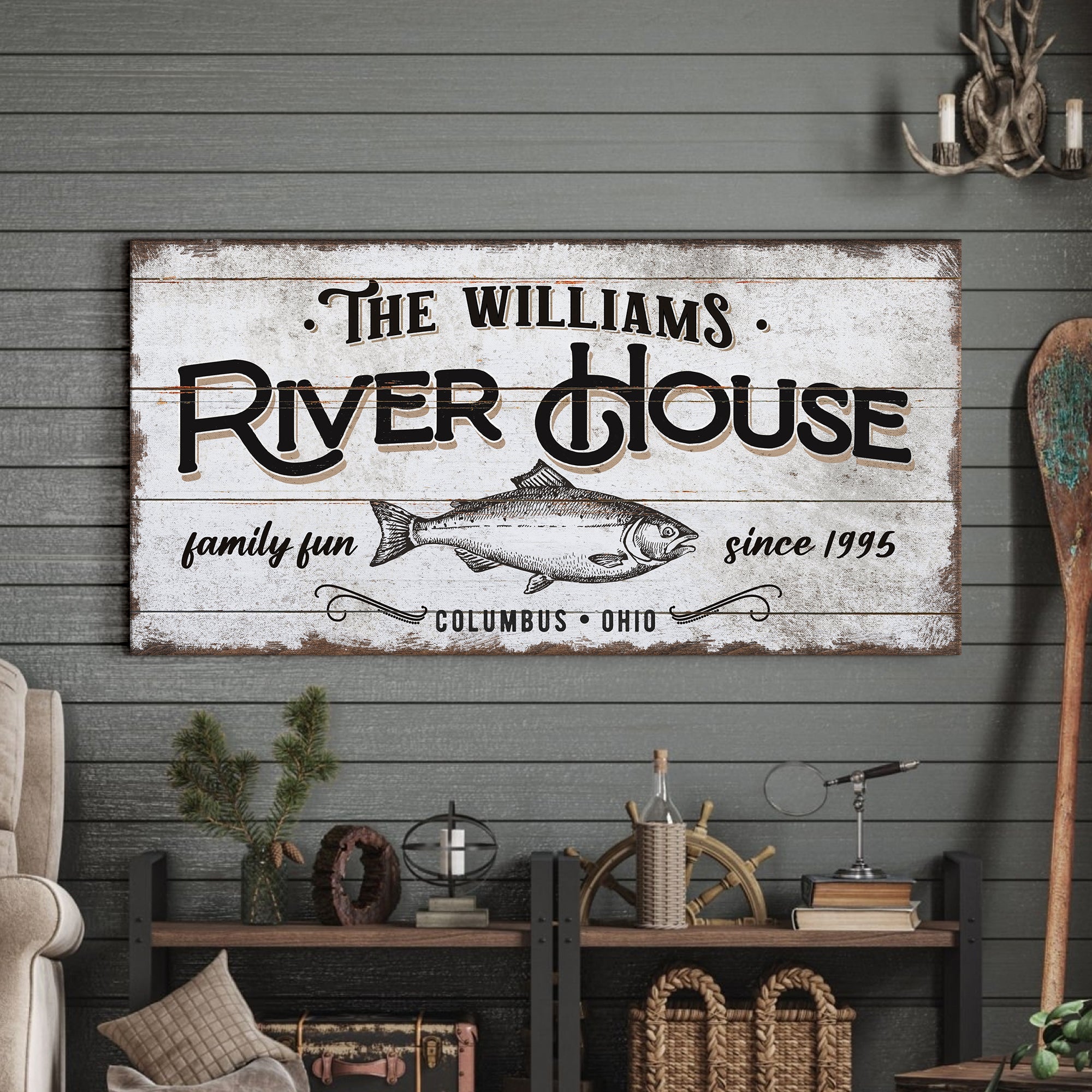 Personalized River House Sign on sale at MyriadMart