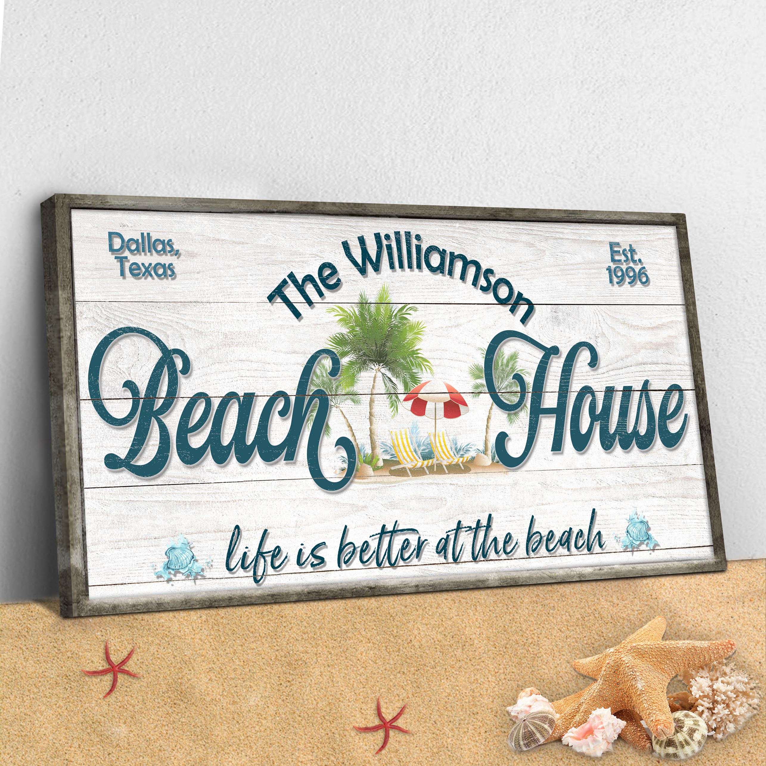 Personalized Beach House Sign III on sale at MyriadMart
