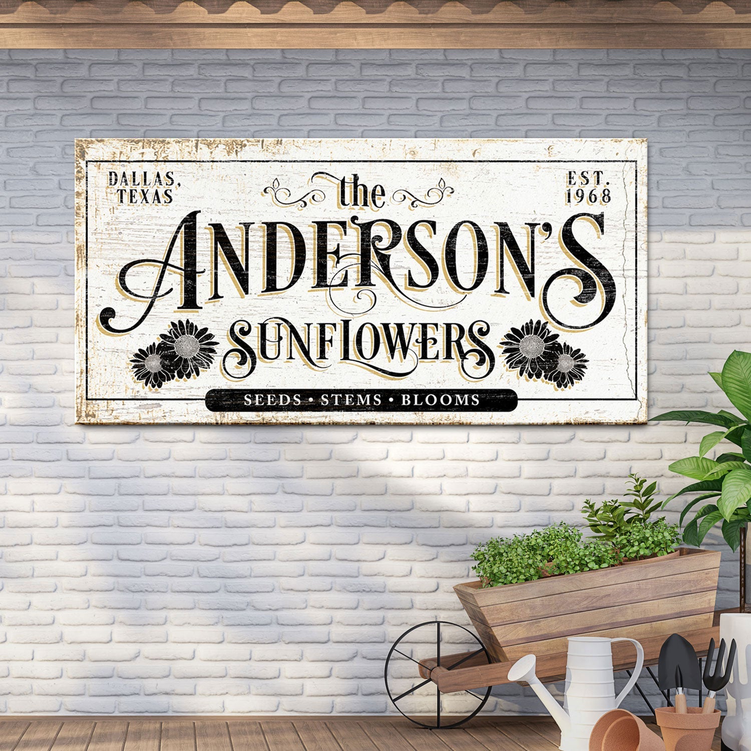 Personalized Fresh Sunflowers Sign on sale at MyriadMart
