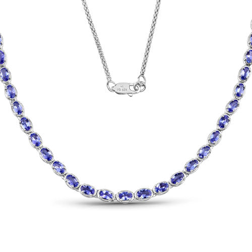 10.00 Carat Genuine Tanzanite .925 Sterling Silver Necklace on sale at MyriadMart