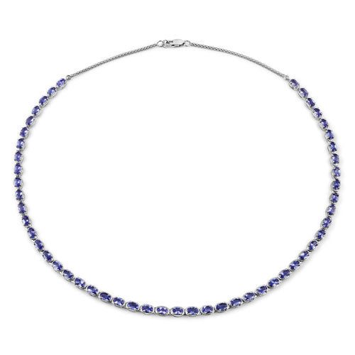 10.00 Carat Genuine Tanzanite .925 Sterling Silver Necklace on sale at MyriadMart