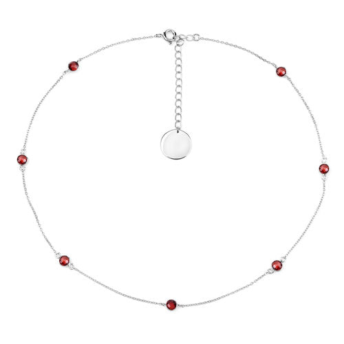 2.10 Carat Genuine Garnet .925 Sterling Silver Necklace on sale at MyriadMart