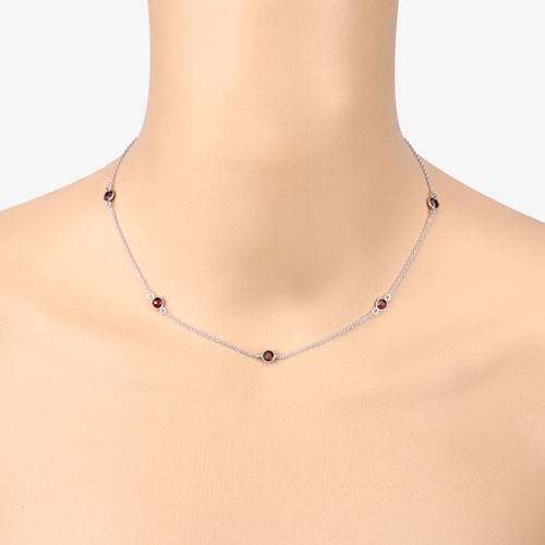 2.10 Carat Genuine Garnet .925 Sterling Silver Necklace on sale at MyriadMart
