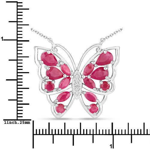 2.88 Carat Genuine Ruby and White Zircon .925 Sterling Silver Necklace on sale at MyriadMart