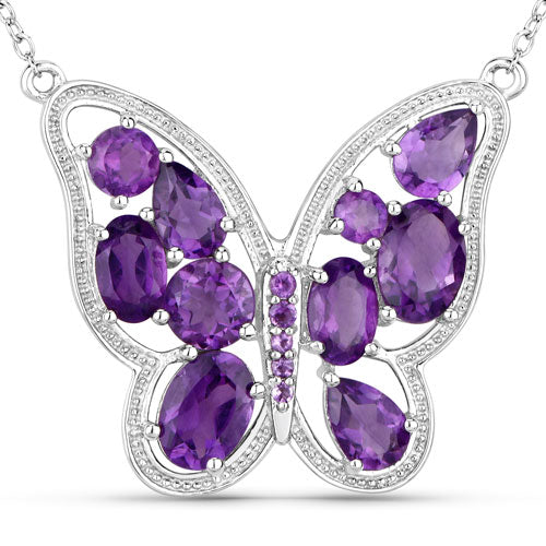 4.32 Carat Genuine Amethyst .925 Sterling Silver Necklace on sale at MyriadMart