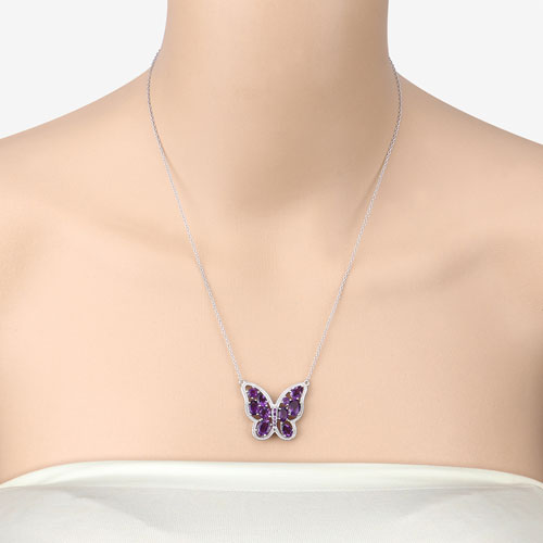 4.32 Carat Genuine Amethyst .925 Sterling Silver Necklace on sale at MyriadMart