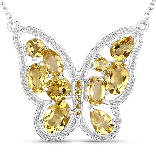 4.43 Carat Genuine Citrine .925 Sterling Silver Necklace on sale at MyriadMart