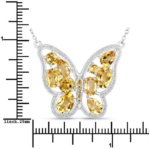 4.43 Carat Genuine Citrine .925 Sterling Silver Necklace on sale at MyriadMart