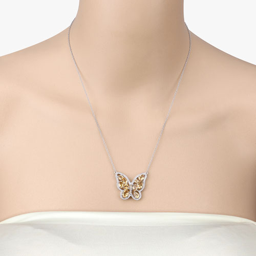 4.43 Carat Genuine Citrine .925 Sterling Silver Necklace on sale at MyriadMart