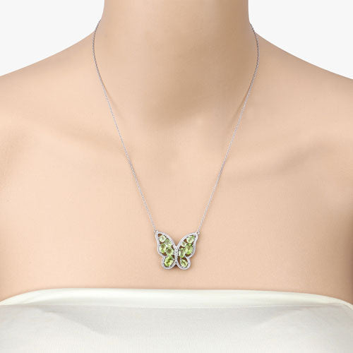4.65 Carat Genuine Peridot .925 Sterling Silver Necklace on sale at MyriadMart
