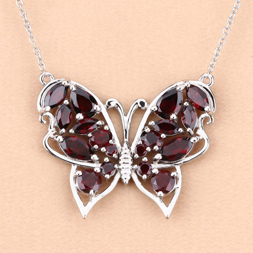 4.60 Carat Genuine Garnet .925 Sterling Silver Necklace on sale at MyriadMart