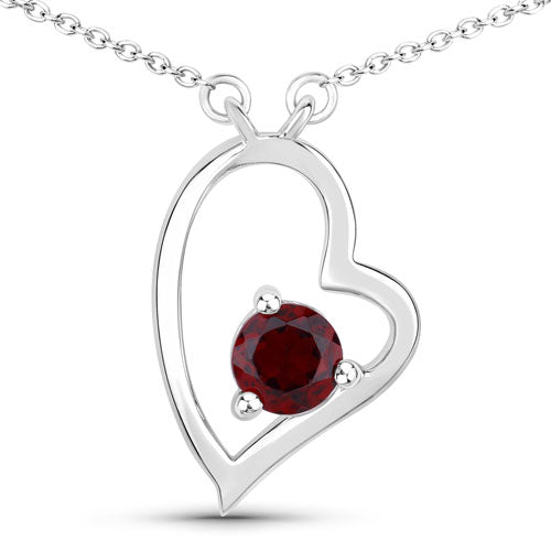 0.60 Carat Genuine Garnet .925 Sterling Silver Necklace on sale at MyriadMart