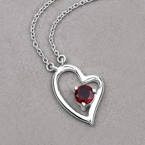 0.60 Carat Genuine Garnet .925 Sterling Silver Necklace on sale at MyriadMart