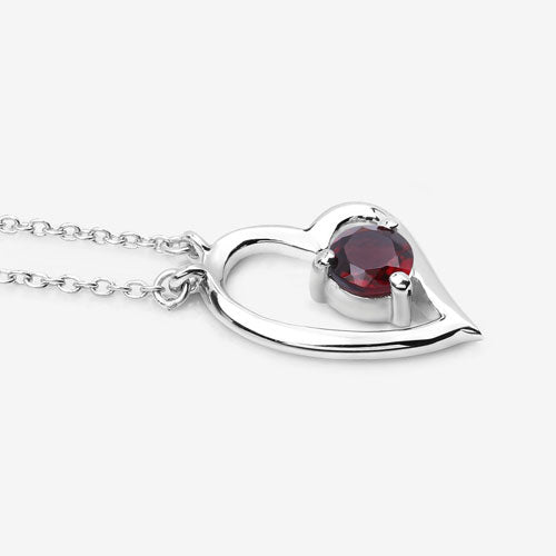 0.60 Carat Genuine Garnet .925 Sterling Silver Necklace on sale at MyriadMart