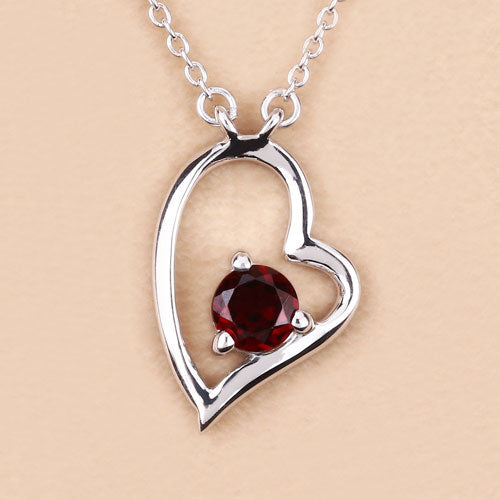 0.60 Carat Genuine Garnet .925 Sterling Silver Necklace on sale at MyriadMart
