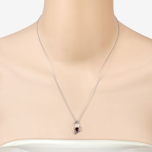 0.60 Carat Genuine Garnet .925 Sterling Silver Necklace on sale at MyriadMart