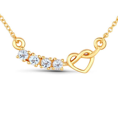 0.24 Carat Genuine Aquamarine .925 Sterling Silver Necklace on sale at MyriadMart