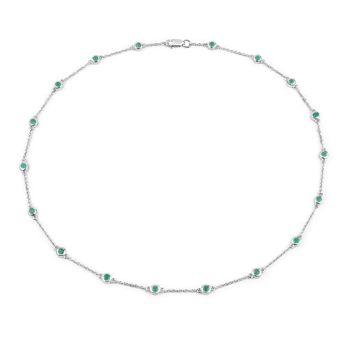 1.80 Carat Genuine Emerald .925 Sterling Silver Necklace on sale at MyriadMart
