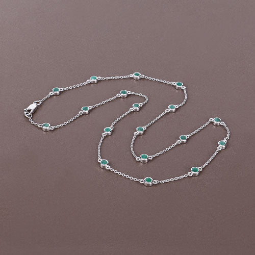 1.80 Carat Genuine Emerald .925 Sterling Silver Necklace on sale at MyriadMart
