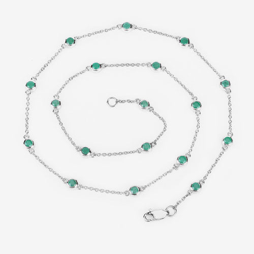 1.80 Carat Genuine Emerald .925 Sterling Silver Necklace on sale at MyriadMart